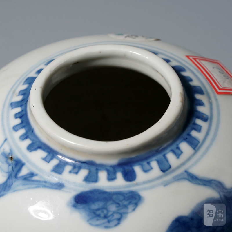 清晚清 青花先生教书图罐 - 图9